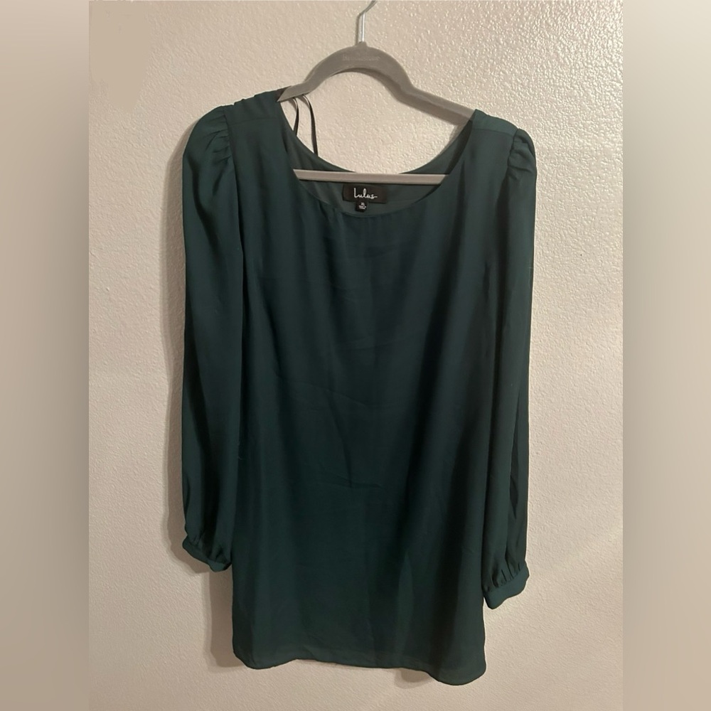 Lulus emerald green shift dress
